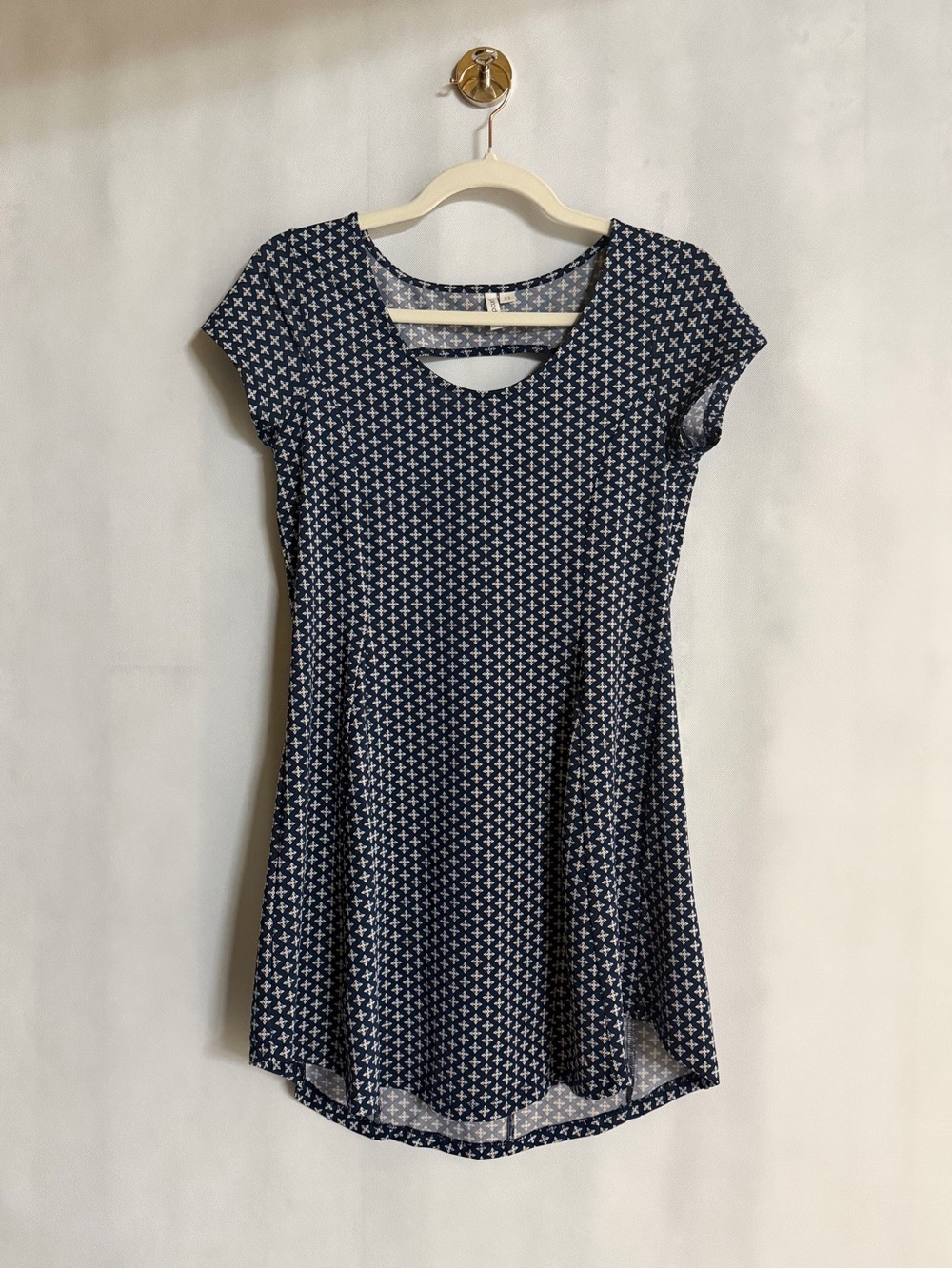 Rip Curl Navy Blue Printed Cutout Back Dress Size XS